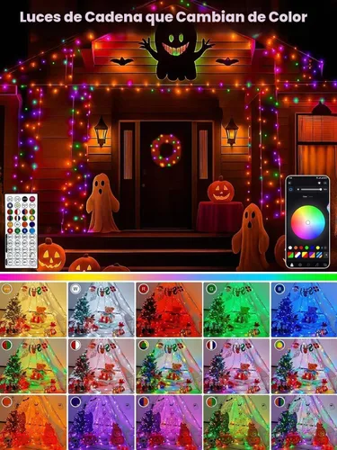 Vista 3 de Cadena de luces de Navidad conectables de 42 pies con 100 luces LED