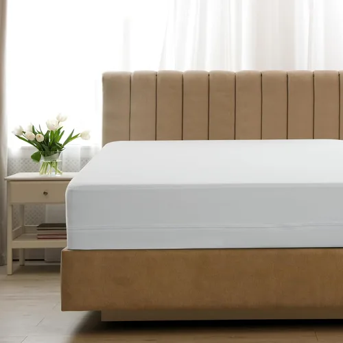 Vista 2 de LUX Décor - Funda de colchón con cremallera tamaño Queen, a prueba de chinches, 100% impermeable, protector de colchón de 14 pulgadas