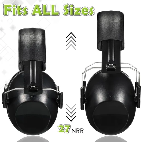 Vista 3 de Orejeras de protección auditiva para niños, ajustables para reducción de ruido para niños pequeños, orejeras con cancelación de ruido 27NRR