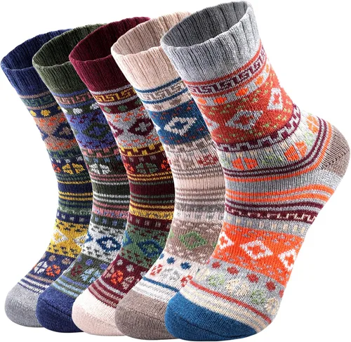 Clothclose Calcetines de lana - Calcetines de lana cálidos de invierno para mujer y hombre, calcetín suave y acogedor, calcetín grueso de lana para