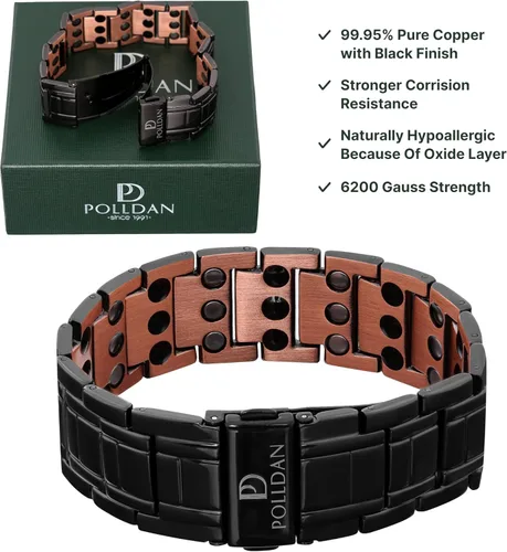 Vista 9 de Pulsera de Cobre 6200 Gauss Power Pulsera para Hombres 99.99% Cobre Puro Pulseras Magnéticas para Hombres con Ajuste Ajustable y Herramienta