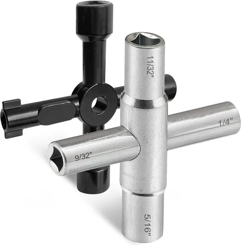 Vista 9 de Hanpex Llave de caja de medidor 4 en 1, llave de gas, llave de servicios públicos, para buzón, ascensor, armario eléctrico, puerta de tren, válvula