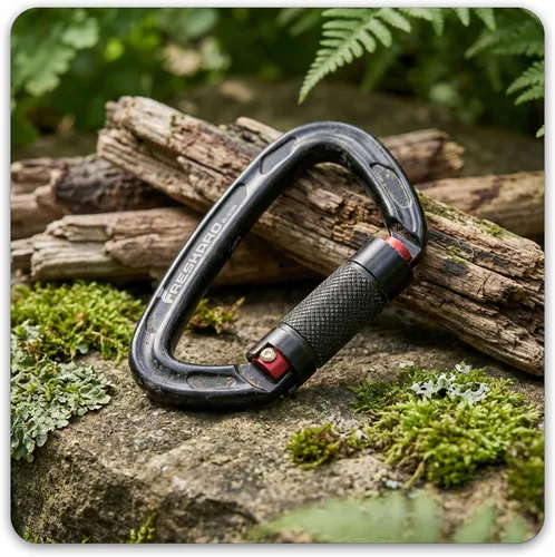 Vista 7 de FresKaro Clips de mosquetón de escalada con bloqueo automático de 25 KN con certificación UIAA, bloqueo giratorio y mosquetones resistentes