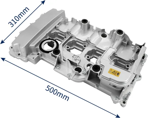 Vista 6 de Cubierta de válvula de aluminio mejorada con juntas compatible con Merce-des-Benz C200 C250 E250 SLK200 SLK250, OEM # A2710101730 2710101730