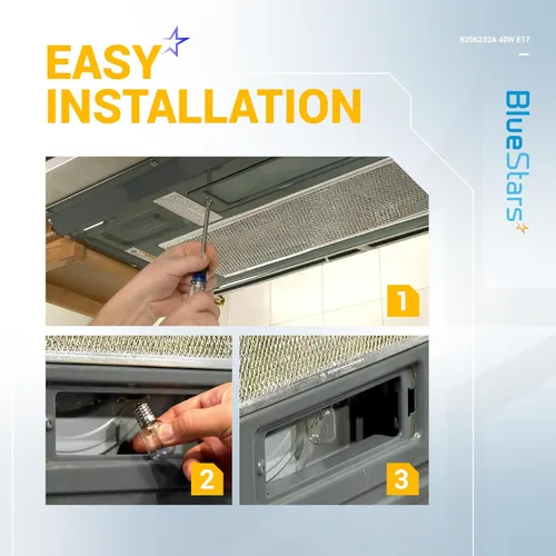 Vista 7 de BlueStars - 2 paquetes de bombilla para horno microondas 8206232A, 40 W, 125 V, base E17, compatible con la bombilla de microondas bajo capó