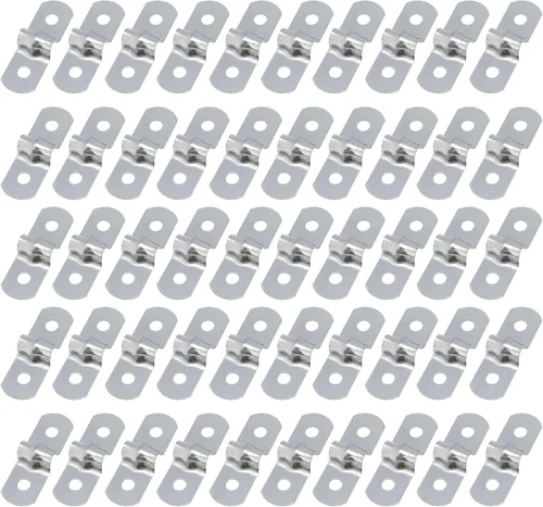 Vista 2 de M5 (1/5 pulgadas) abrazadera de conducto de acero inoxidable rígido de acero inoxidable con 2 agujeros para manguera de 3/8 pulgadas, abrazadera OD