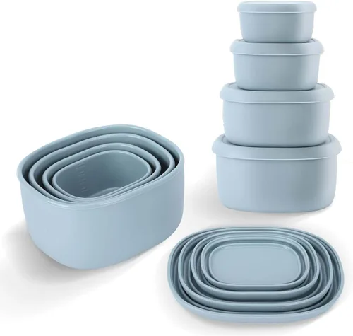 Vista 13 de 8 piezas recipientes de bocadillos de silicona de 10 oz para niños, pequeños recipientes de alimentos con tapas, contenedor de frutas