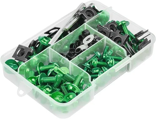 Vista 13 de AICEL 177 piezas de kit de pernos para carenado de motocicleta, juego de tuercas y clips de pernos coloridos, tornillos de aluminio M5 M6