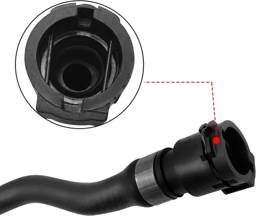 Vista 3 de Jaronx Compatible con manguera de tanque de expansión BMW a manguera superior de refrigerante del radiador para 1 pie E81/E82/E87,3 pies
