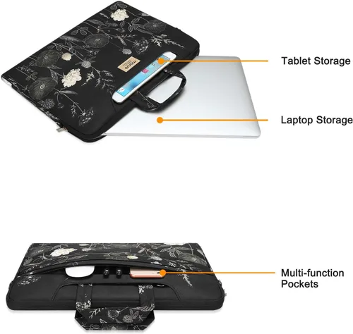 Vista 4 de MOSISO Bolsa para Laptop para Mujeres, Bolsa de Computadora de 15.6 pulgadas Compatible con MacBook, HP, Dell, Lenovo, Asus, Notebook, Funda