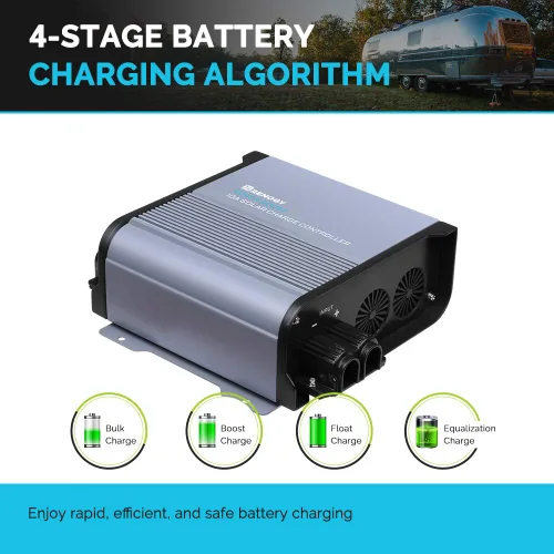 Vista 4 de Renogy Boost 10A 36V/48V CC de entrada automática MPPT controlador de carga solar LCD pantalla regulador de panel solar apto para baterías AGM, GEL