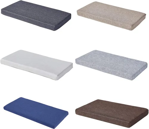Vista 22 de SAMTY - Cojines de espuma viscoelástica para banco y silla, con respaldo de goma antideslizante, para interiores, para columpio/sofá, 32 x 12