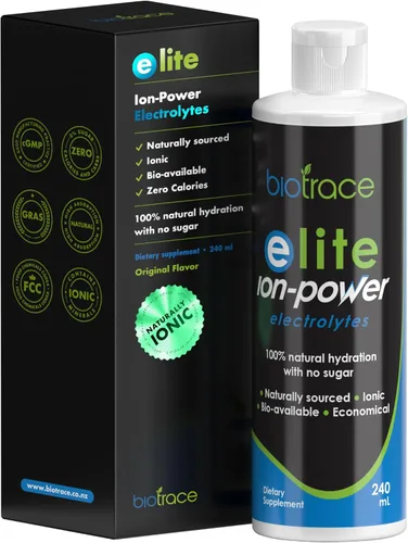 BioTrace Gotas de electrolitos iónicos Elite | 0 calorías 0 azúcar 0 carbohidratos | Hidratación rápida, resistencia, energía, recuperación muscular