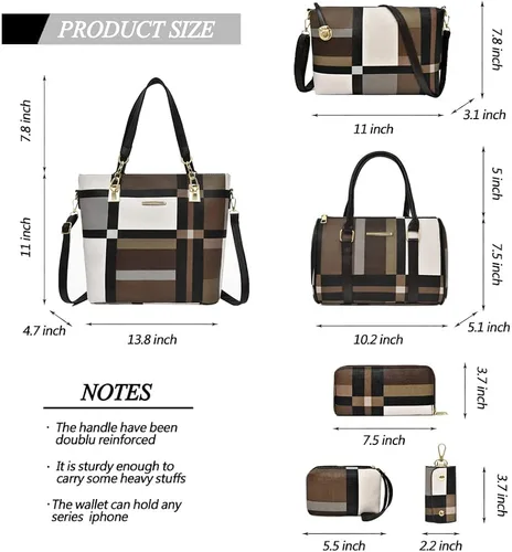 Vista 3 de 2E-youth Designer Purses and Handbags for Women Satchel Shoulder Bag Tote Top Handle Bag