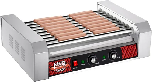 Máquina de rodillos para perros calientes de palomitas del norte | Cocina de acero inoxidable con 9 rodillos para cocinar hasta 24 perros calientes