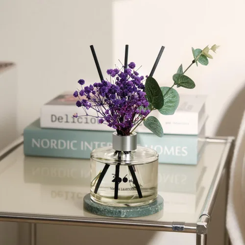 Vista 7 de 396 st. juego de difusor de aceite con varillas de junco de flores de aliento de bebé preservadas, rosa roja, 200ml (6.7oz) / juegos de difusor