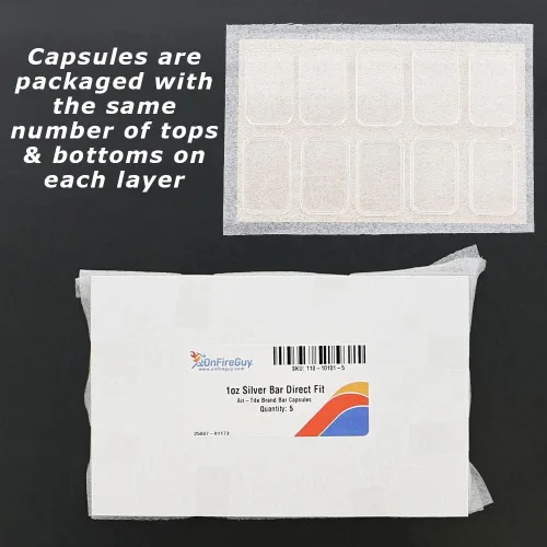 Vista 5 de Air-Tite Brand 1oz Silver Bar Capsule Holders, 5 Pack