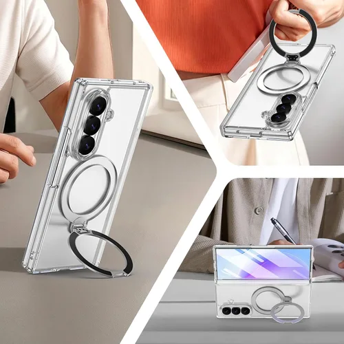 Vista 7 de Funda transparente para Galaxy Z Fold 8 Ultra, protector de bisagra