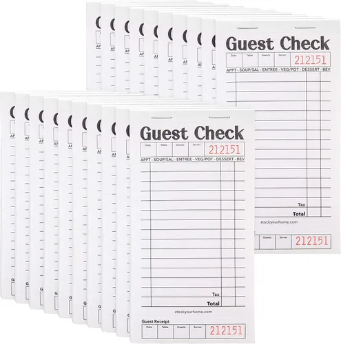 Vista 15 de Stock Your Home Libros azules de cheques de invitados para servidores (paquete de 10) bloc de notas de servidor, cuaderno de cheques de camarero