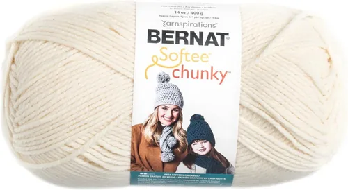 Vista 22 de Bernat Softee Chunky - Paquete de 3 hilos, 2.8 oz, Super Voluminoso Calibre 6 - Malva Oscuro - Lavado y Secado a Máquina