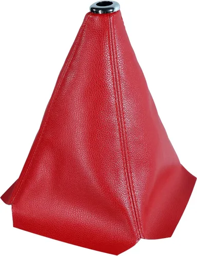 Funda de polvo universal para pomo de cambio de coche de PU cuero, para cambio manual/automático (Rojo)