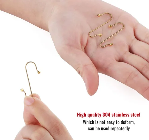 Vista 3 de Lemonfilter 120 ganchos para adornos de Navidad, ganchos dorados para colgar árboles y bolas