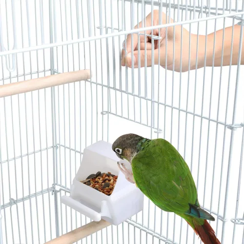 Vista 7 de Yaheetech Jaula para pájaros de loro cuáquero con parte superior abierta, 41 pulgadas, cacatúa, anillo indio, cuello para el sol, periquito verde