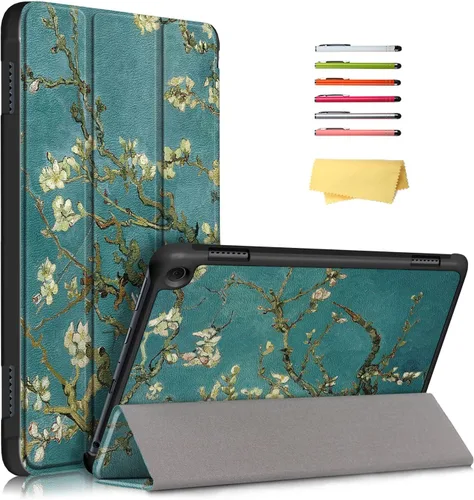 Funda tipo folio para Amazon Kindle Fire HD 8 y Fire HD 8 Plus (se adapta tanto a 12ª/10ª generación, 2022/2020) con soporte inteligente de piel