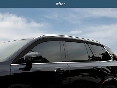 Vista 4 de Protectores de lluvia para Volvo XC90 2016-2022 (6 unidades) estilo cinta tintada humo