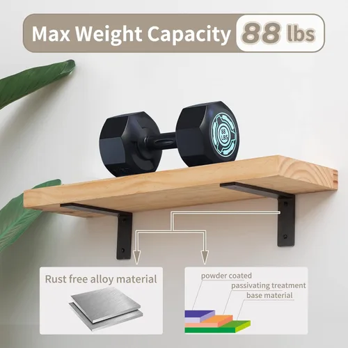 Vista 5 de 8"x 4"Shelf Brackets,L Shelf Brackets, die-cast Formation, Vertical Angle, Premium Alloy Metal Heavy Duty Shelf Bracket, high Strength Mounting