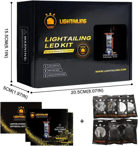 Vista 6 de LIGHTAILING Juego de luces para el modelo de bloques de construcción Daily Bugle – Kit de luz LED compatible con Lego 76178 – no incluye