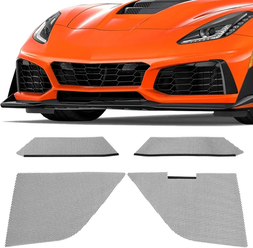 Vista 10 de HECASA Juego de malla de rejilla compatible con Chevy Chevrolet Corvette C8 2020-2024 malla frontal de panal de abeja protector interior rejilla