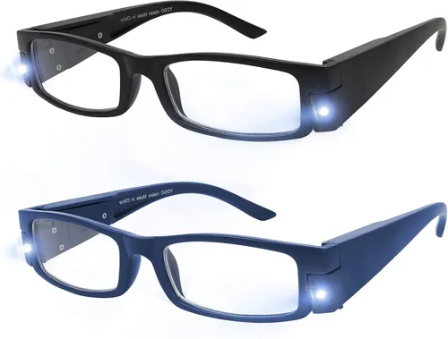 Vista 7 de Yogo Vision Reading Glasses with Light Bright LED Lighted Magnifier Nightime Reader Women Men Lighted Eye Glasses 2pk