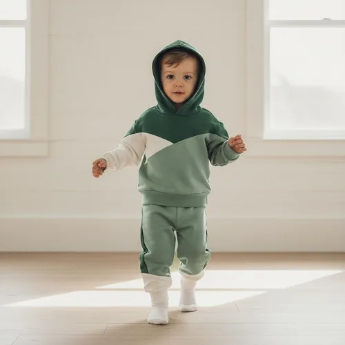 Vista 214 de Conjunto de ropa de otoño e invierno para bebé y niño, sudadera larga con capucha y pantalones para niños pequeños, 6, 12, 18, 24 meses, 2T Adorable