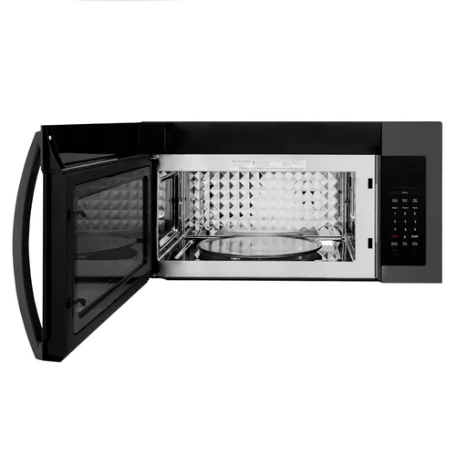 Vista 3 de ZLINE - Horno microondas de convección en acero inoxidable negro con mango moderno y sensor de cocción