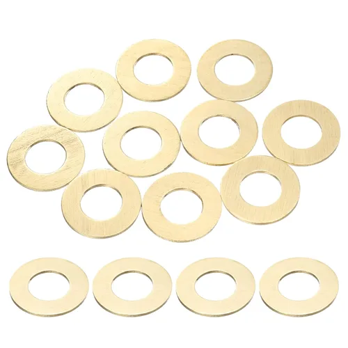Vista 40 de uxcell - 100 piezas de arandelas planas de latón M4, arandelas de sellado de metal de 12 mm de diámetro interno x 4 mm de diámetro externo x 1 mm