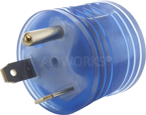Vista 5 de AC WORKS TT-30P RV/Generator 30Amp Plug to 5-15/20R Adaptador con indicador de alimentación (Compacto)