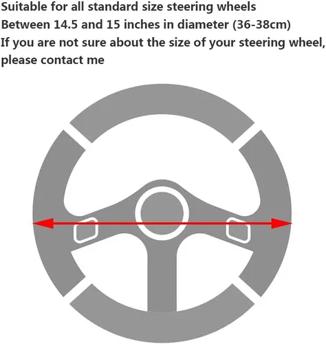 Vista 3 de Funda elástica transpirable para volante, fresca en verano y cálida en invierno, tela de microfibra suave de seda de hielo, universal de 14.5-15