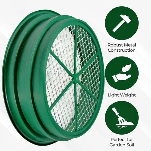 Vista 5 de SE Bandeja Clasificadora Apilable para Prospección de Oro de 13.25 Pulgadas de Ancho - Bandeja de Tamizado con Malla de Acero Inoxidable de 1/2