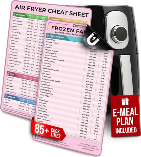 Vista 11 de Juego de hojas informativas magnéticas para freidora de aire de Cathy Yoder, accesorios para freidora de aire, hoja magnética de guía de cocina