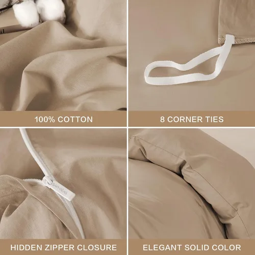 Vista 261 de SAPHREAS Juego de funda de edredón de algodón, tamaño King, a cuadros color gris oscuro y gris, geométrico, 3 piezas, 1 funda de edredón y 2 fundas