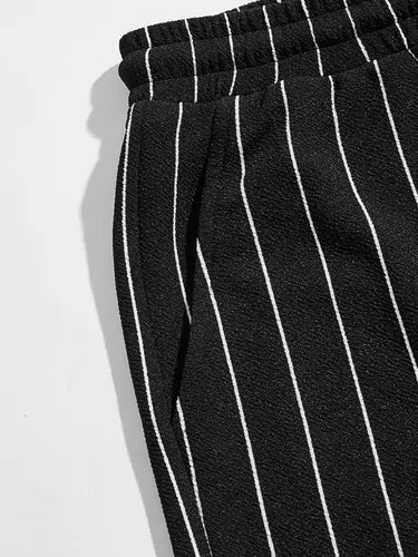 Vista 4 de Floerns - Pantalones cortos de verano con estampado tribal bohemio con cordón en la cintura, con bolsillo para hombre