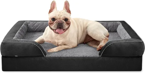 Vista 22 de INVENHO - Cama ortopédica mediana para perros, impermeable, sofá de espuma tipo huevo para perros con funda extraíble y lavable, forro impermeable