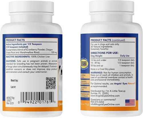 Vista 7 de Limpiador para el lagrimal de los perros. de Angels' Eyes (2.65 onzas), sabor pollo