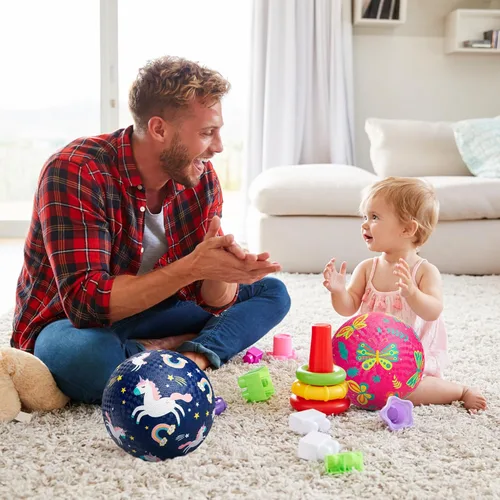 Vista 8 de ZOOJOY Paquete de 2 Bolas de Dibujos Animados para Parque Infantil para Niños de 1 a 6 años, Bolas de Goma de 6 Pulgadas para Dodgeball, Bolas