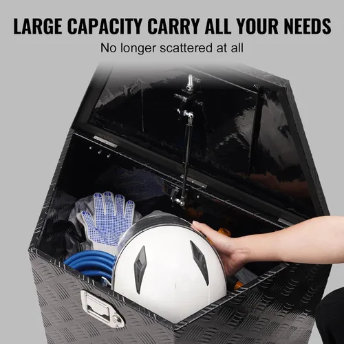 Vista 3 de VEVOR Caja de Lengüeta para Remolque, Caja de Herramientas de Placa Diamantada de Aleación de Aluminio, Caja de Herramientas Resistente Tuckbed