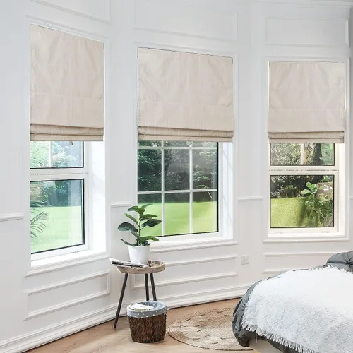 Vista 24 de Everyday Celebration Persianas Romanas sin Cordón 100% Opacas - Persianas de Ventana con Aislamiento Térmico para Uso Interior, Blanco Perla, 23" An