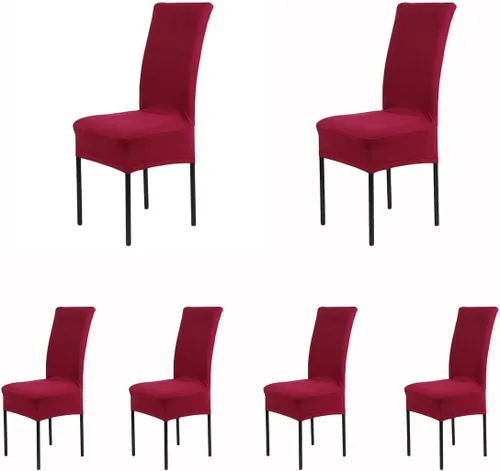Vista 7 de SoulFeel -Paquete de 4/6 fundas protectoras extraíbles de elastano para silla de comedor, muy ajustables, elásticas, para sillas de banquete