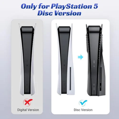 Vista 2 de TESSGO PS 5 Plates with Cooling Vent for Disc Edition, PS 5 Console Cover Plates Faceplate, Hard Shockproof Anti-Scratch Dustproof ABS Replacement