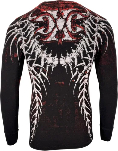 Vista 3 de Xtreme Couture by Affliction - Camisa térmica de manga larga para hombre Negro (Bare Bone)